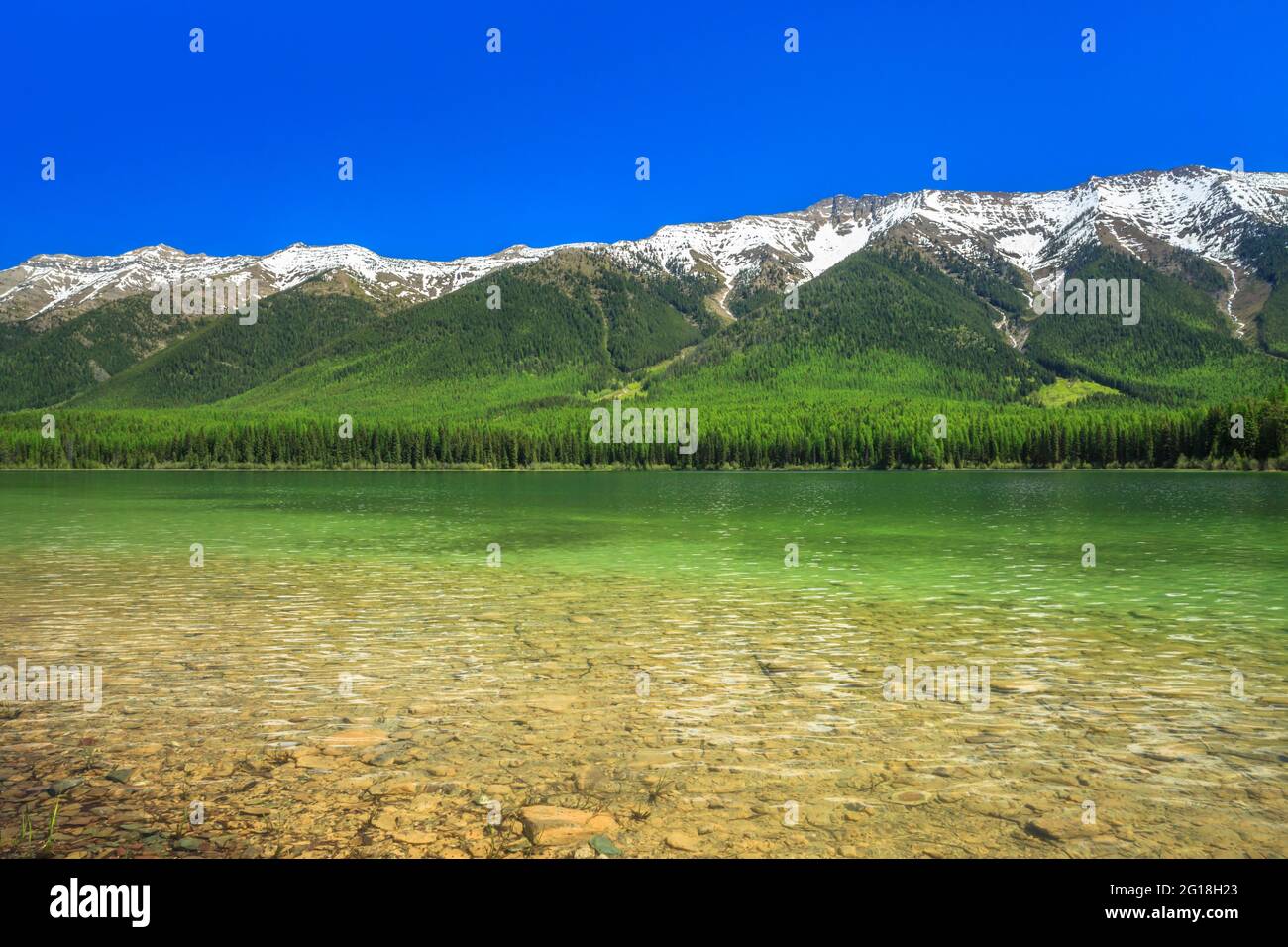 clearwater lake below the swan range in lolo national forest near condon, montana Stock Photo