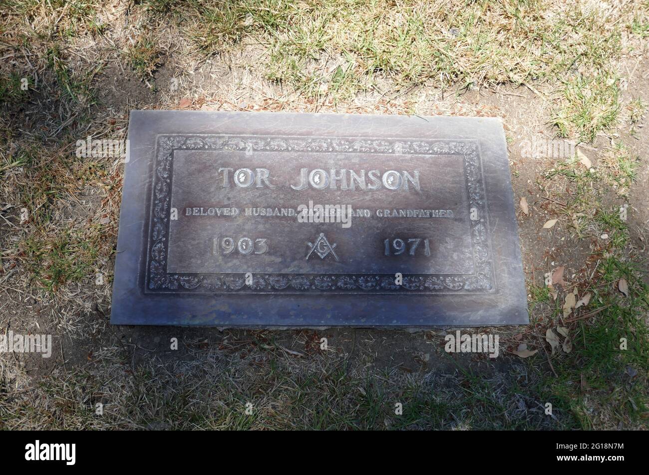 Newhall, California, USA 4th June 2021 A general view of atmosphere of actor Tor Johnson's Grave in Whispering Pines at Eternal Valley Memorial Park on June 4, 2021 at 23287 Sierra Hwy in Newhall, California, USA. Photo by Barry King/Alamy Stock Photo Stock Photo