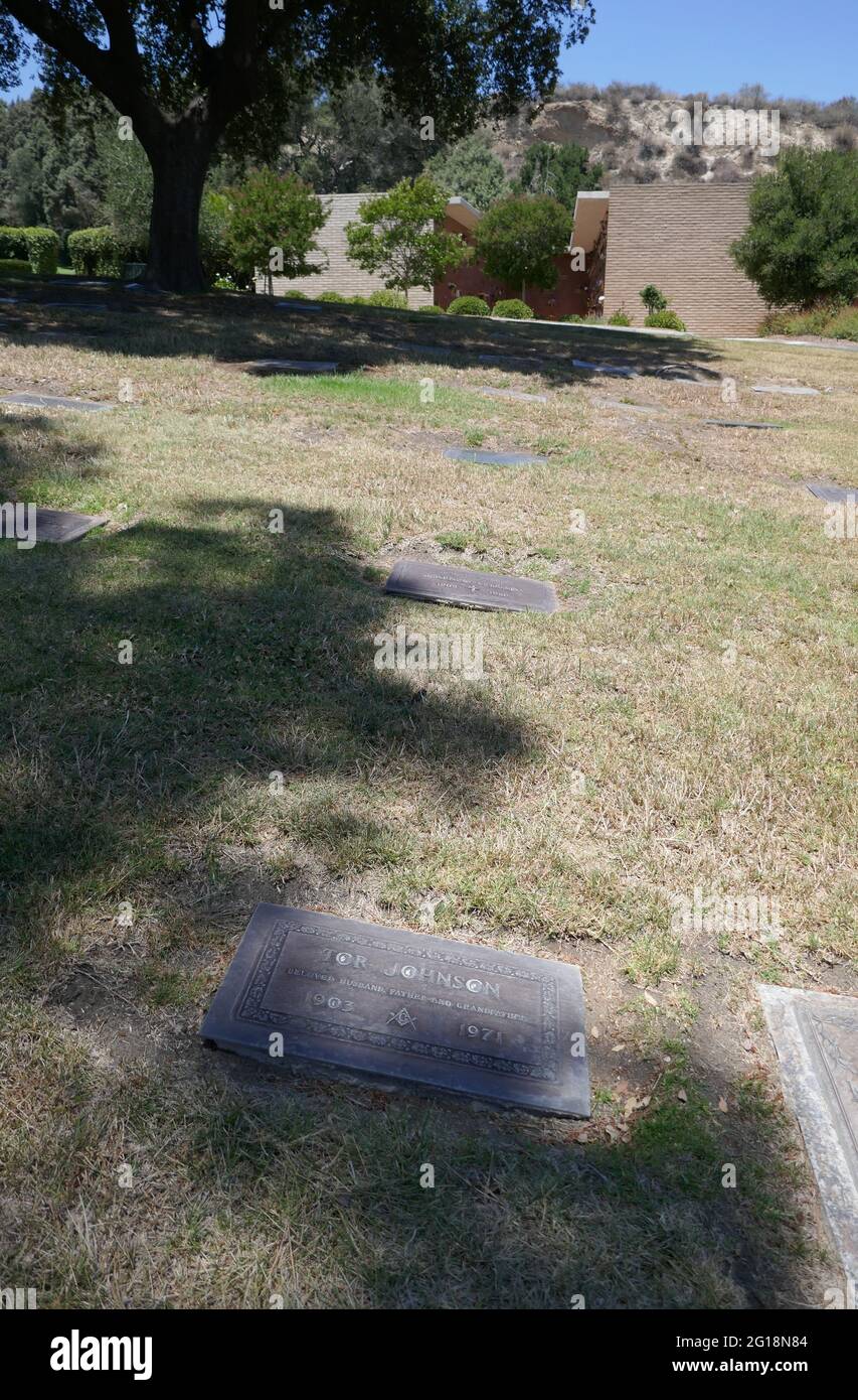 Newhall, California, USA 4th June 2021 A general view of atmosphere of actor Tor Johnson's Grave in Whispering Pines at Eternal Valley Memorial Park on June 4, 2021 at 23287 Sierra Hwy in Newhall, California, USA. Photo by Barry King/Alamy Stock Photo Stock Photo