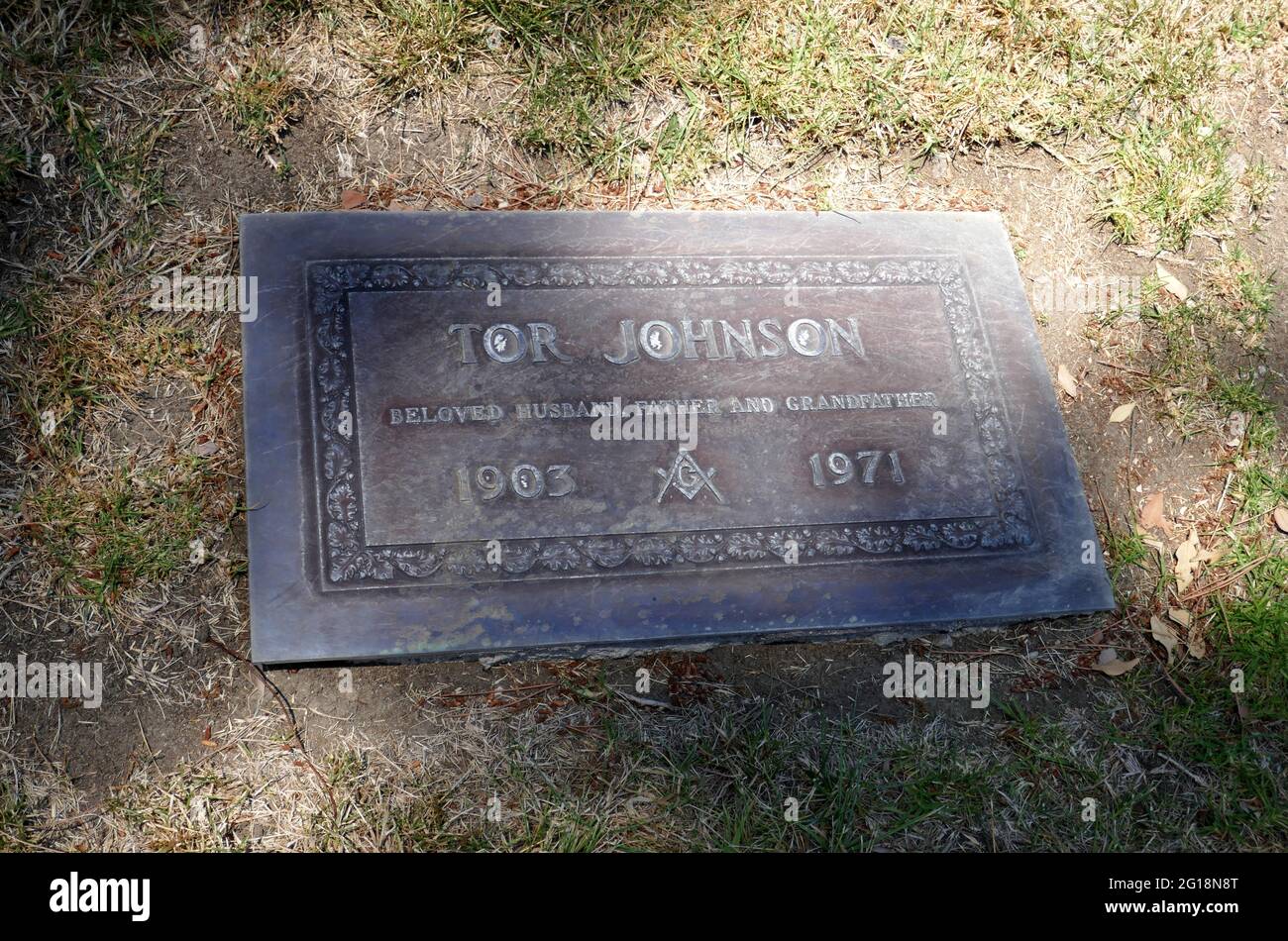 Newhall, California, USA 4th June 2021 A general view of atmosphere of actor Tor Johnson's Grave in Whispering Pines at Eternal Valley Memorial Park on June 4, 2021 at 23287 Sierra Hwy in Newhall, California, USA. Photo by Barry King/Alamy Stock Photo Stock Photo