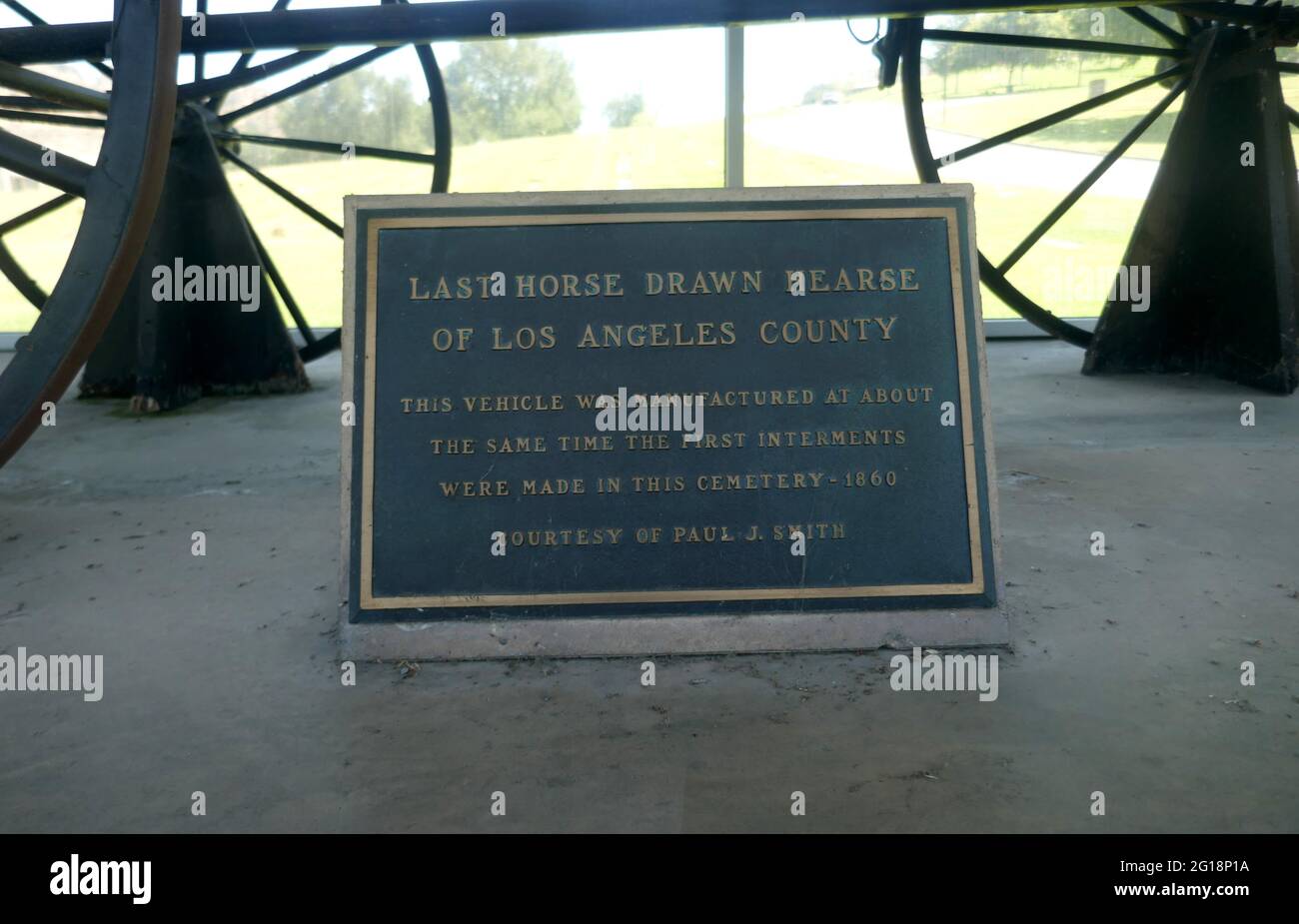 Newhall, California, USA 4th June 2021 A general view of atmosphere of Horse Drawn Hearse at Eternal Valley Memorial Park on June 4, 2021 at 23287 Sierra Hwy in Newhall, California, USA. Photo by Barry King/Alamy Stock Photo Stock Photo