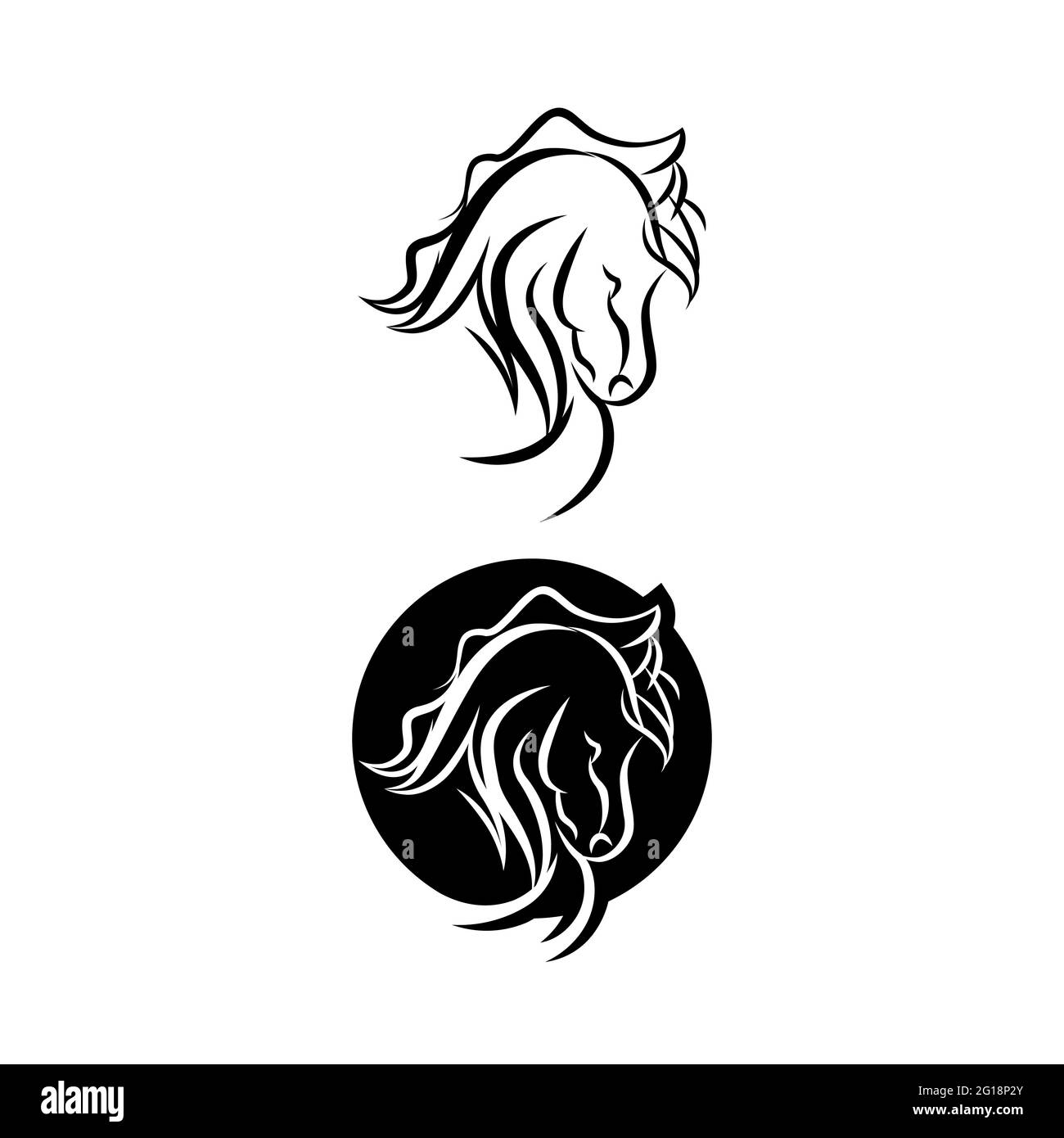 Black head horse icon vector isolated on white background. Black head horse icon vector illustration, editable stroke and EPS10. Black head horse icon Stock Vector