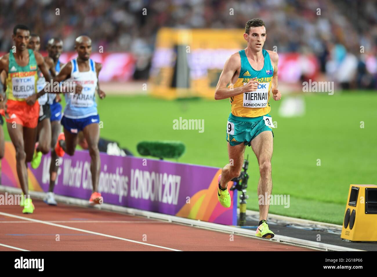 Patrick Tiernan (Australia). 5000 metres men Final. IAAF World Championships London 2017 Stock Photo