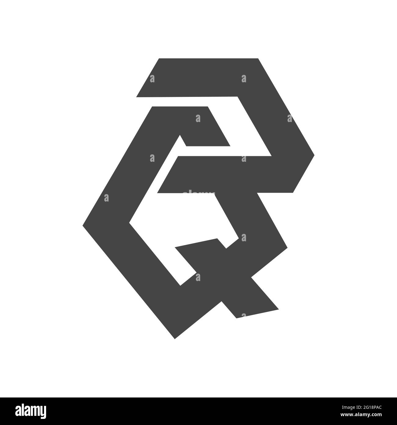 QR, RQ, Q and R Abstract initial monogram letter alphabet logo design ...