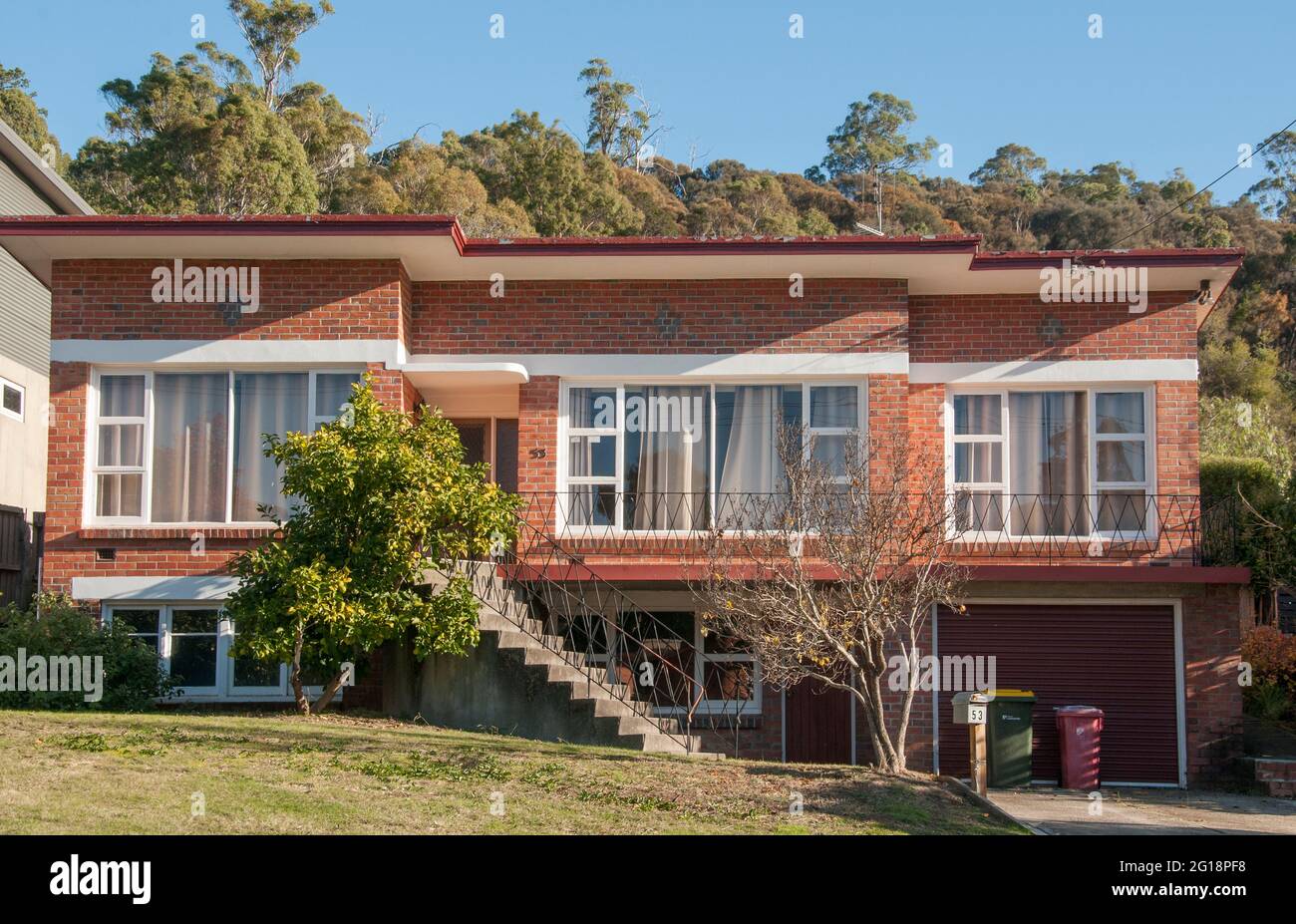 Seventies-style suburban home, Launceston, Tasmania, Australia Stock Photo