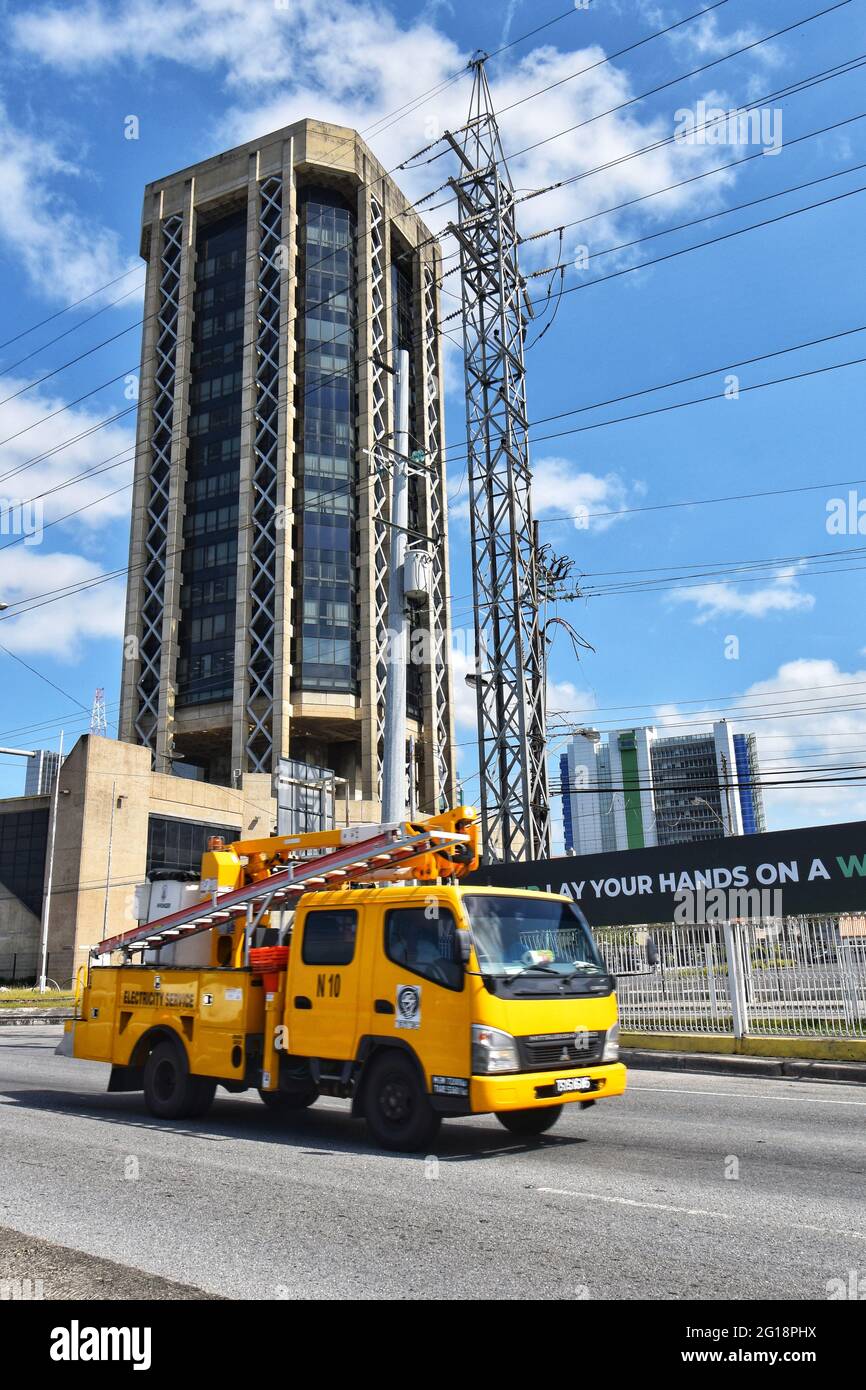 A Trinidad and Tobago Electricity Commission (T&TEC) truck