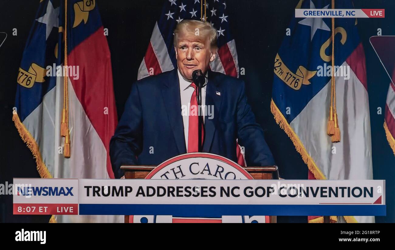 June 05, 2021, Greenville, North Carolina, USA Former President