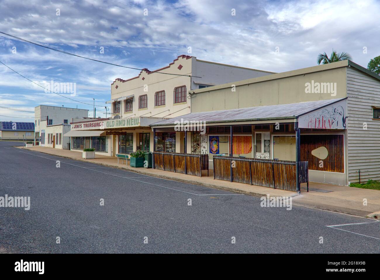 Retail shopfronts on Edward Street Biggenden Queensland Australia Stock