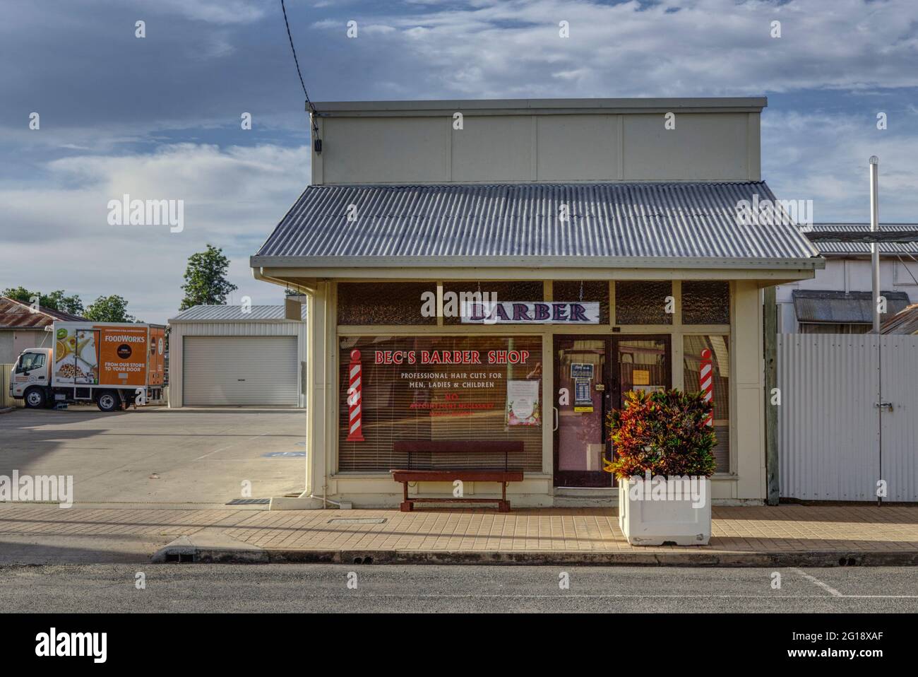 Barbers Shop on Victoria Street Biggenden Queensland Australia Stock