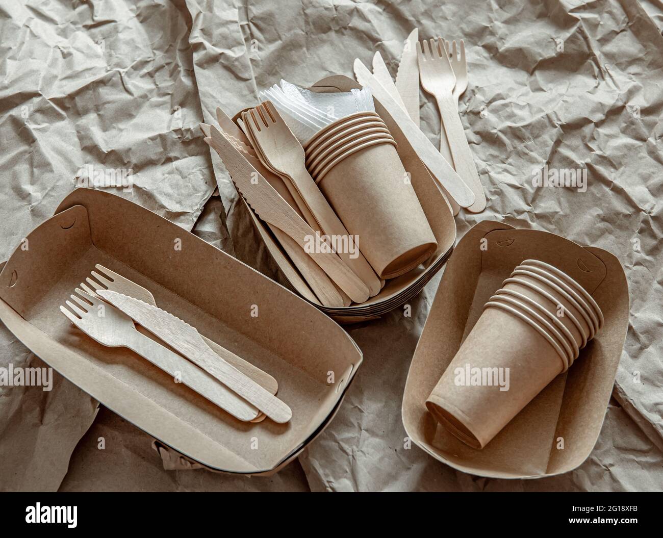 Ecofriendly disposable tableware used in fast food, restaurants