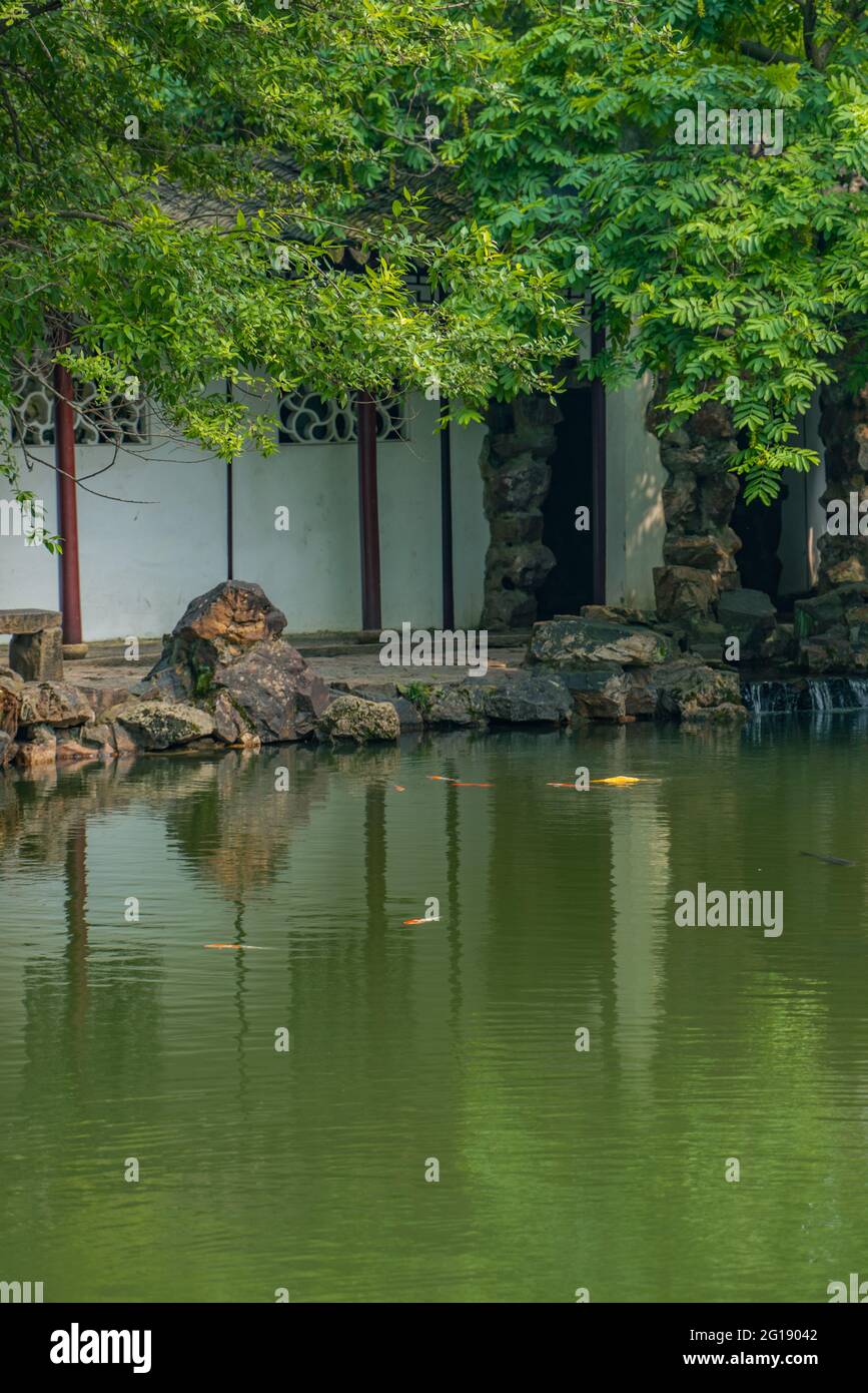 Inside view of Liu Yuan garden, a traditional Chinese garden and UNESCO ...