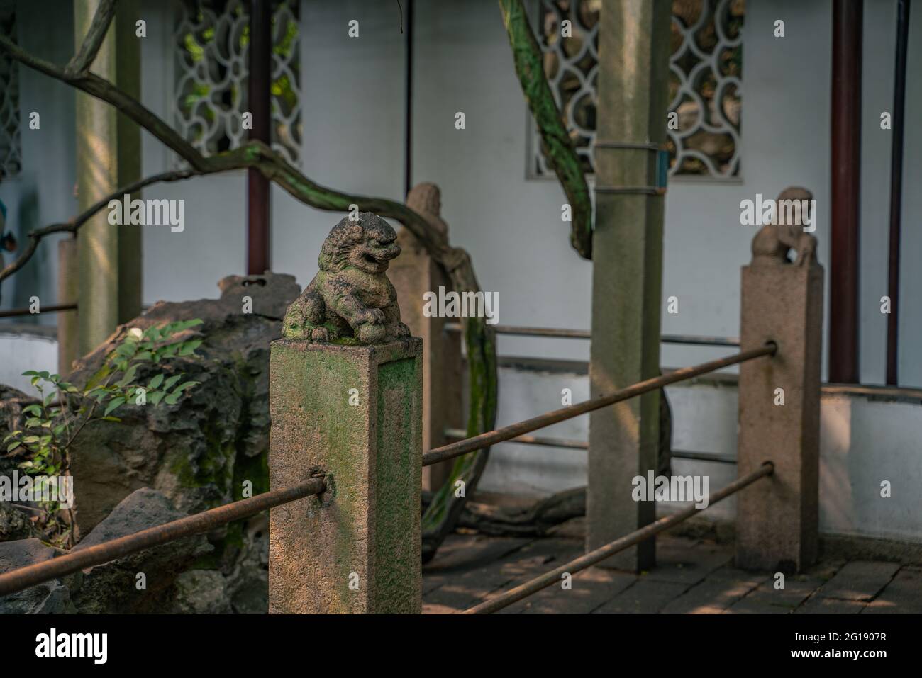 Inside view of Yipu garden, a traditional Chinese garden and UNESCO heritage in  Suzhou, China. Stock Photo