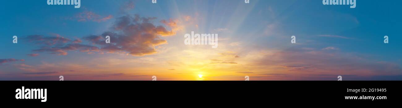 Panorama of the beautiful sunset sky Stock Photo - Alamy