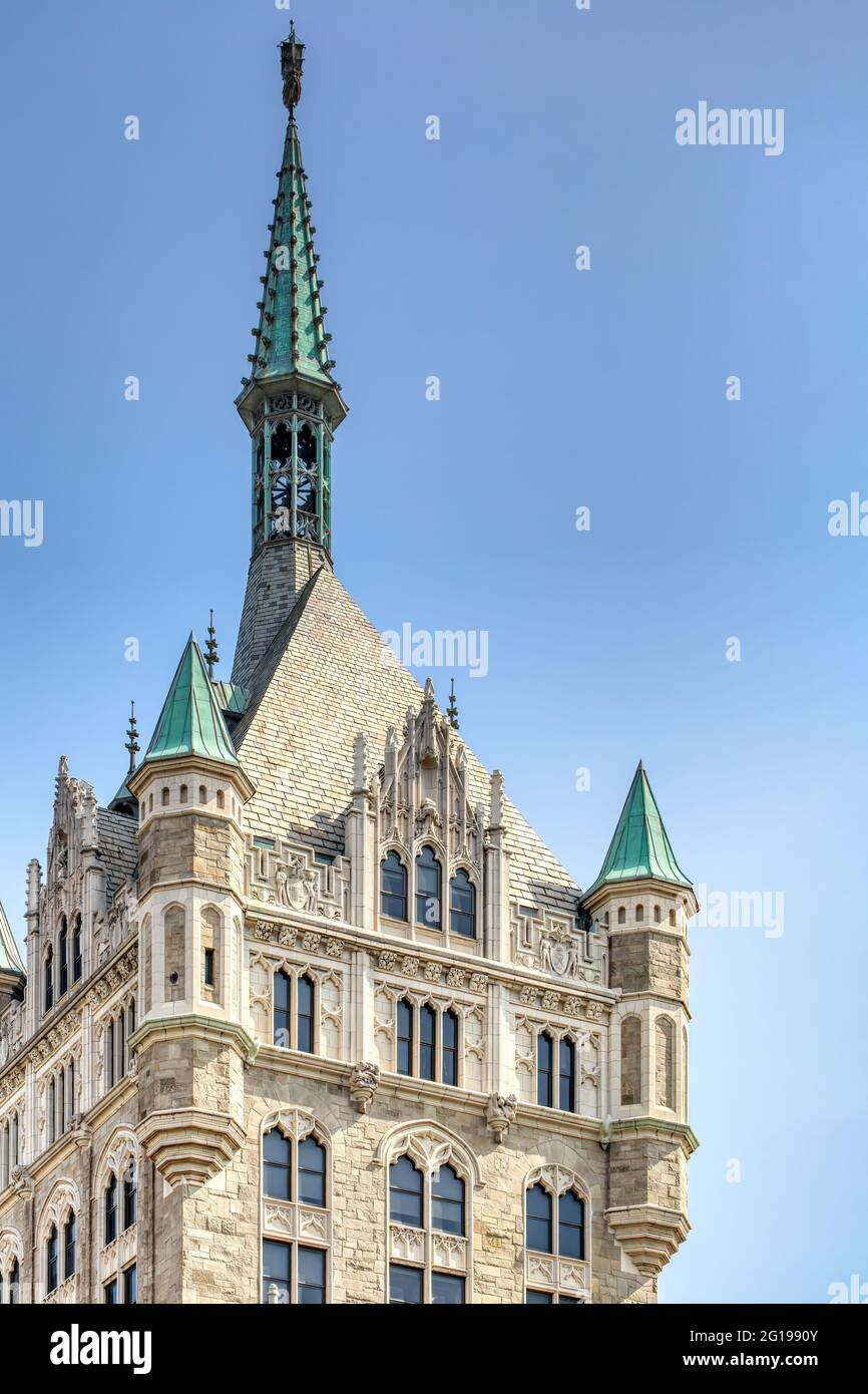 D & H Building, Albany - Broadway at State Street- central tower Stock Photo