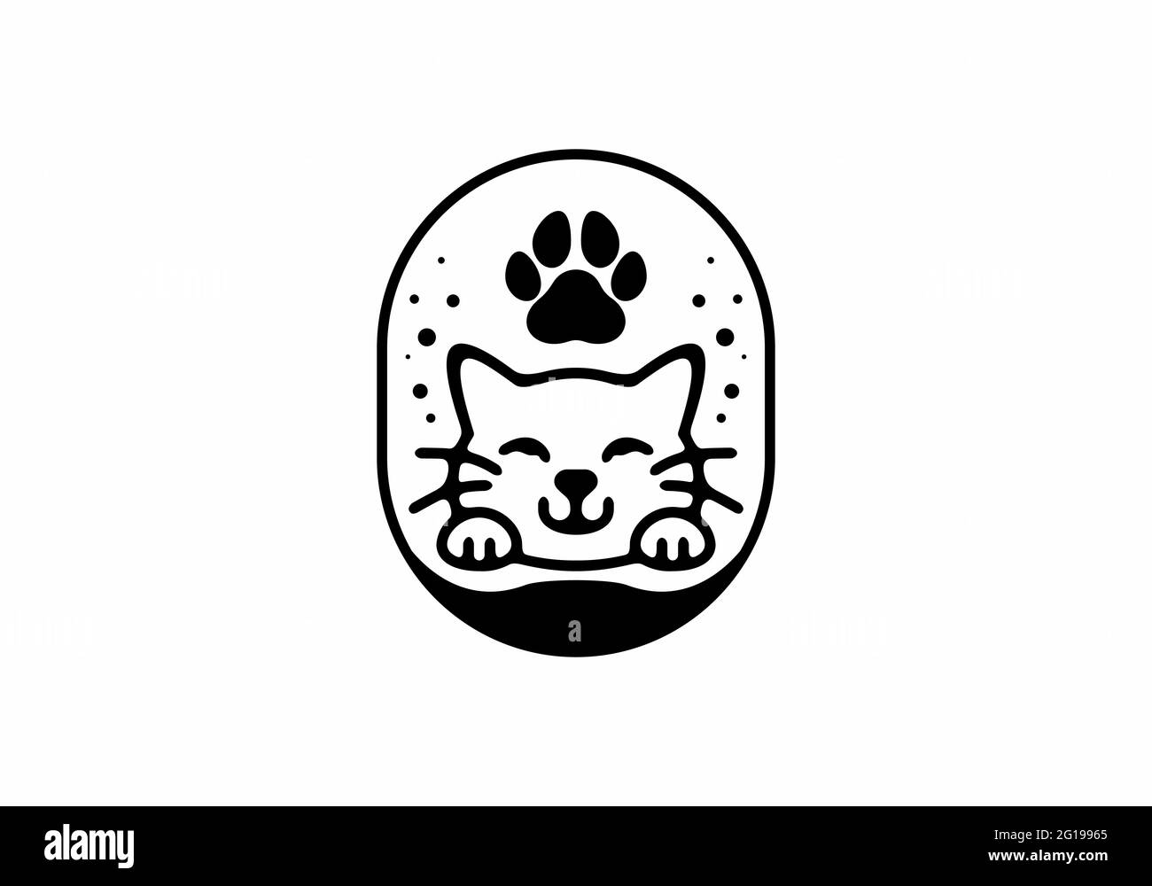 Cat head shape line icon. Vector illustration Stock Vector Image