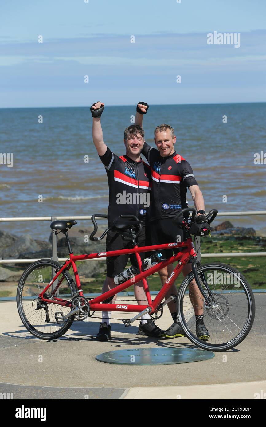 Cousins Andy left and Tim Caldwell who broke the record for the