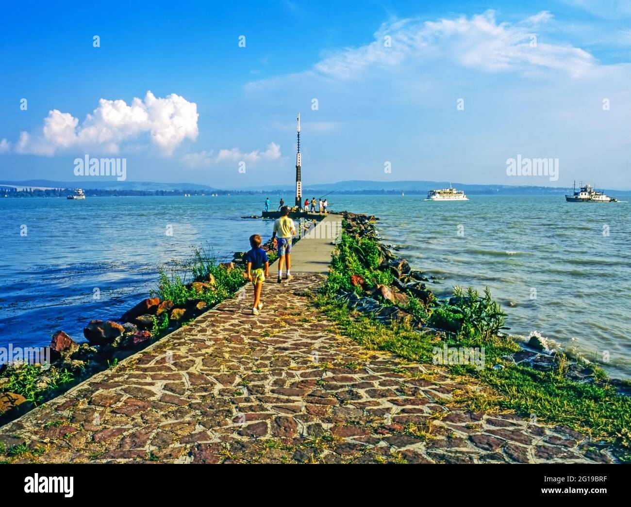 Pier on Lake Balaton, Hungary Stock Photo - Alamy