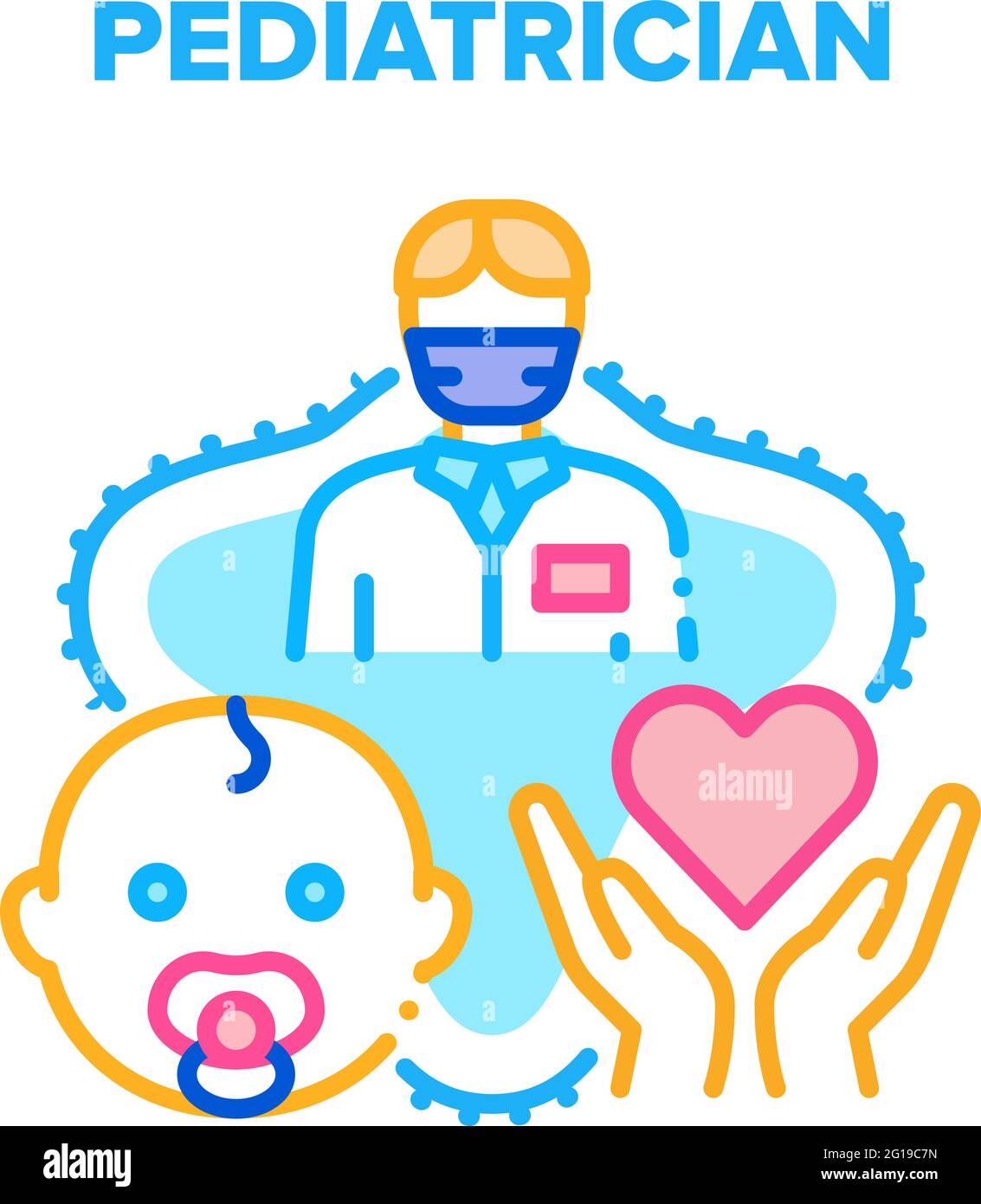 Pediatrician Baby Treatment Vector Concept Color Stock Vector Image ...