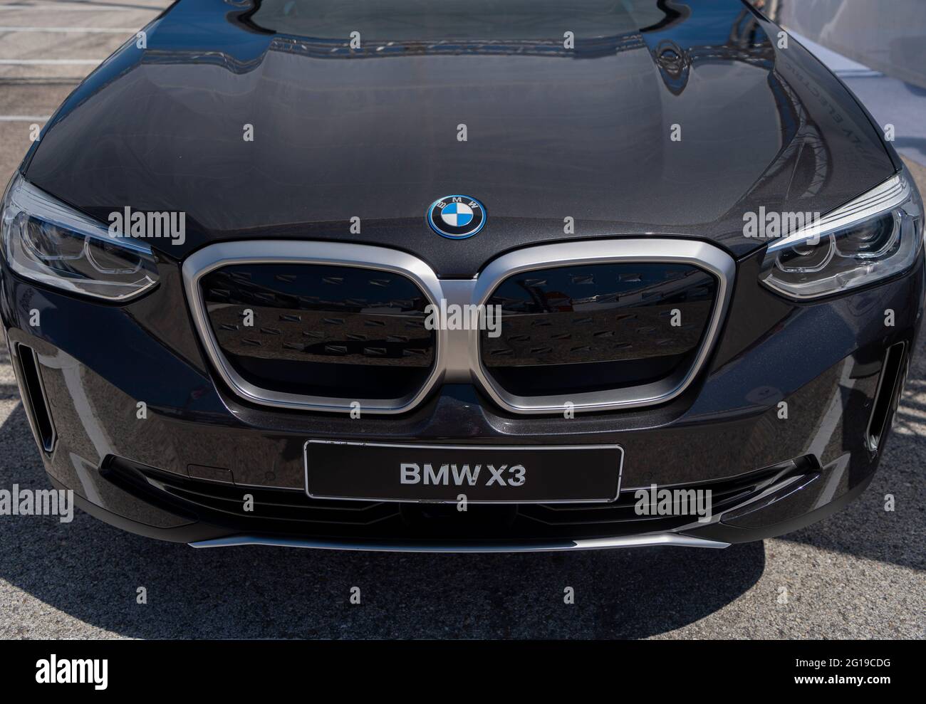 BMW X3 front grill and badge Stock Photo