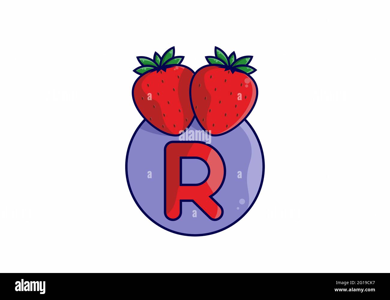 Red strawberry with R initial letter design Stock Vector Image & Art ...