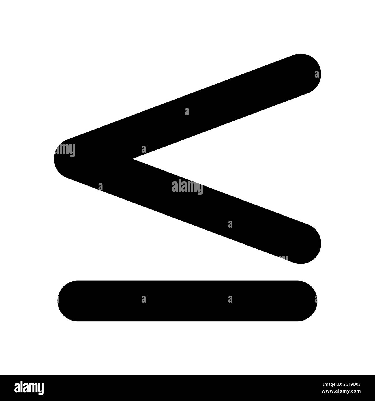 Less than or equal to mathematics symbol, education maths icon, web ... image.