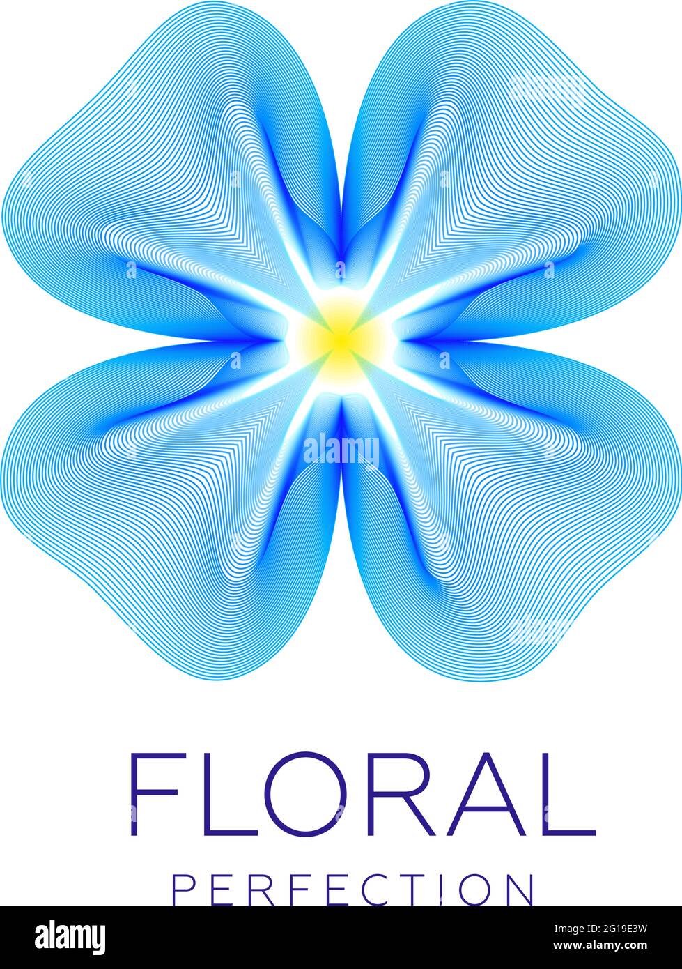 Fantastic flower icon, abstract shape with lots of blending lines and ...