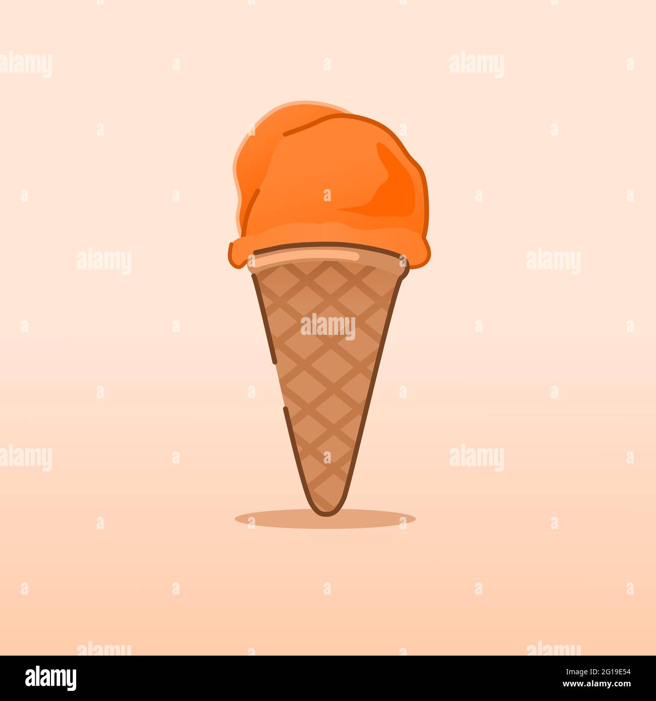 orange ice cream illustration vector Stock Vector
