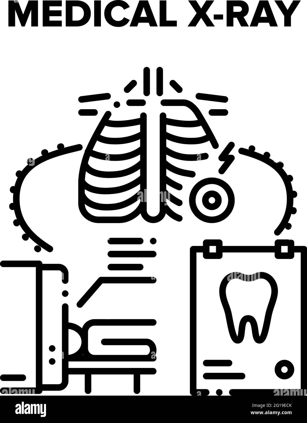 Medical Xray Clinic Tool Vector Black Illustration Stock Vector Image