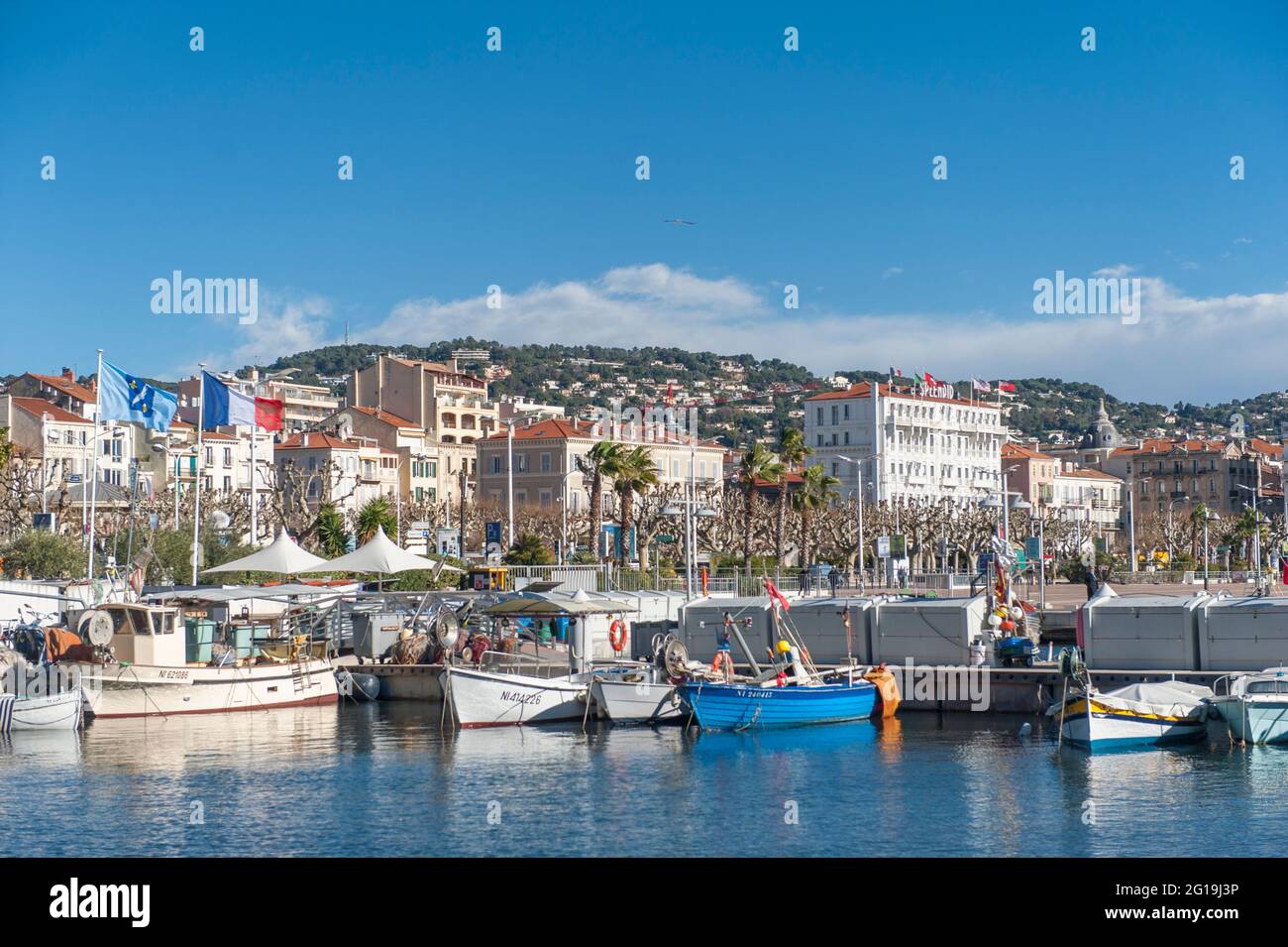 The old harbour (vieux port) in Cannes, France Stock Photo