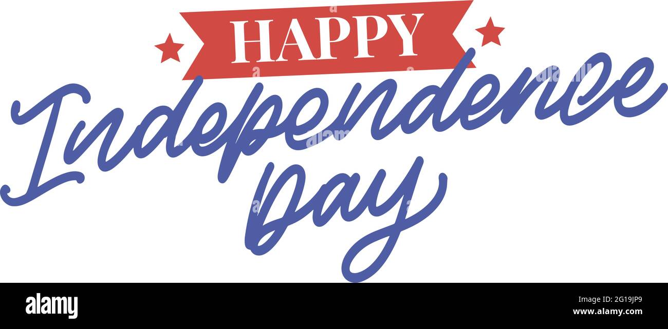 4th of july independence day lettering Stock Vector Image & Art - Alamy