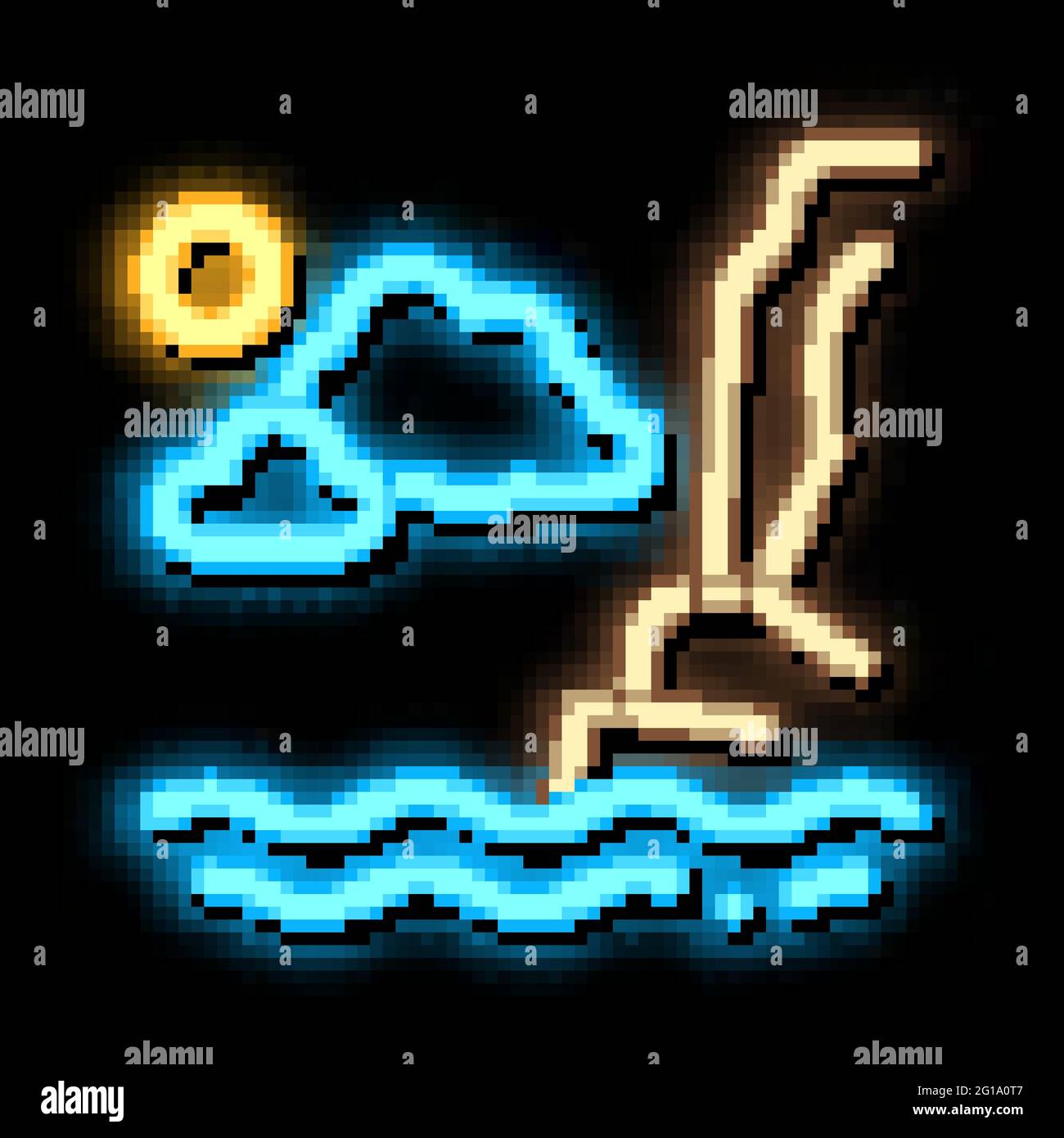 Night Sea neon glow icon illustration Stock Vector Image & Art - Alamy