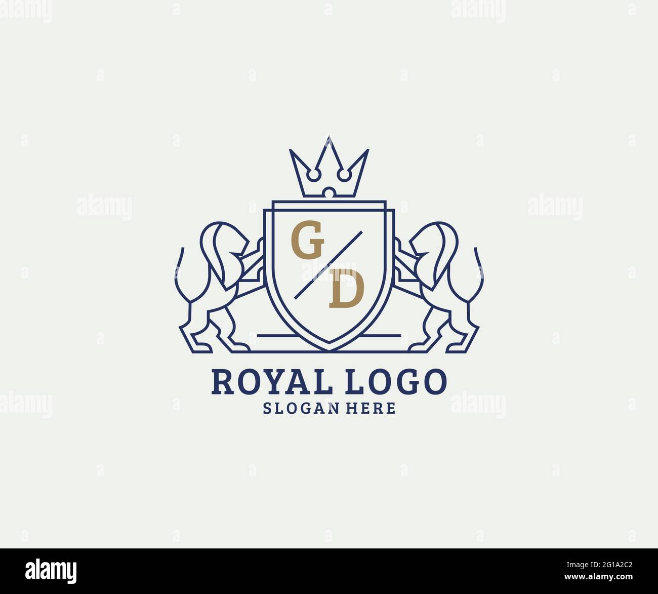 GD Letter Lion Royal Luxury Logo template in vector art for Restaurant ...