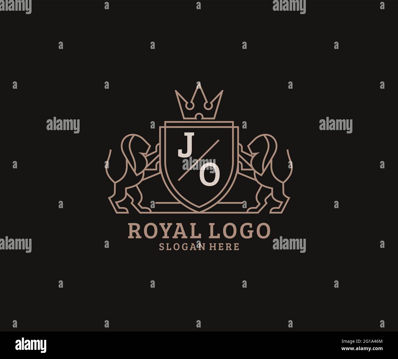 JO Letter Lion Royal Luxury Logo template in vector art for Restaurant ...