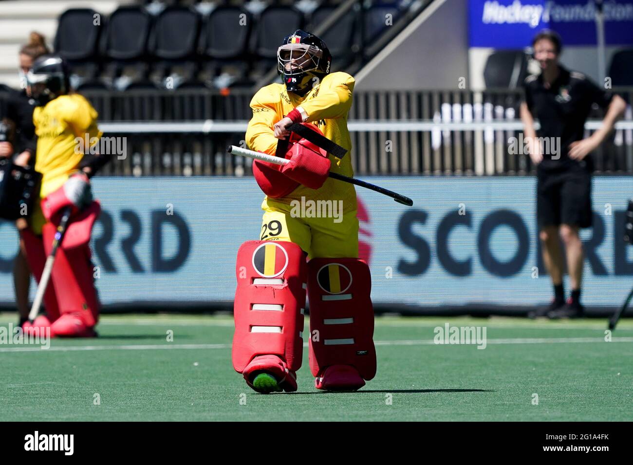 AMSTELVEEN, NETHERLANDS - JUNE 6: Elodie Picard of Belgium during the Euro Hockey Championships match between Duitsland and Belgie at Wagener Stadion on June 6, 2021 in Amstelveen, Netherlands (Photo by Andre Weening/Orange Pictures) Credit: Orange Pics BV/Alamy Live News Stock Photo