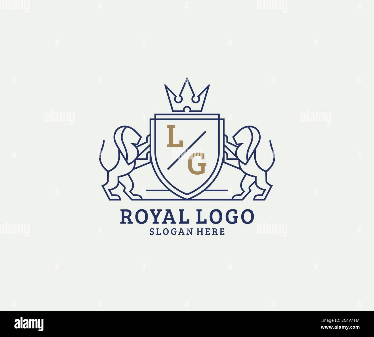 LG Letter Lion Royal Luxury Logo template in vector art for Restaurant ...