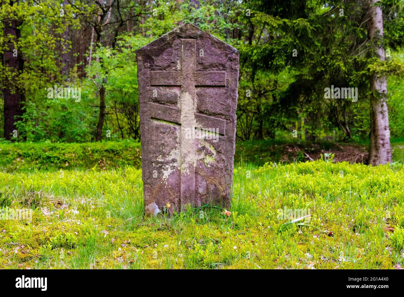 Soviet cemetery for prisoners from the concentration camp Stock Photo