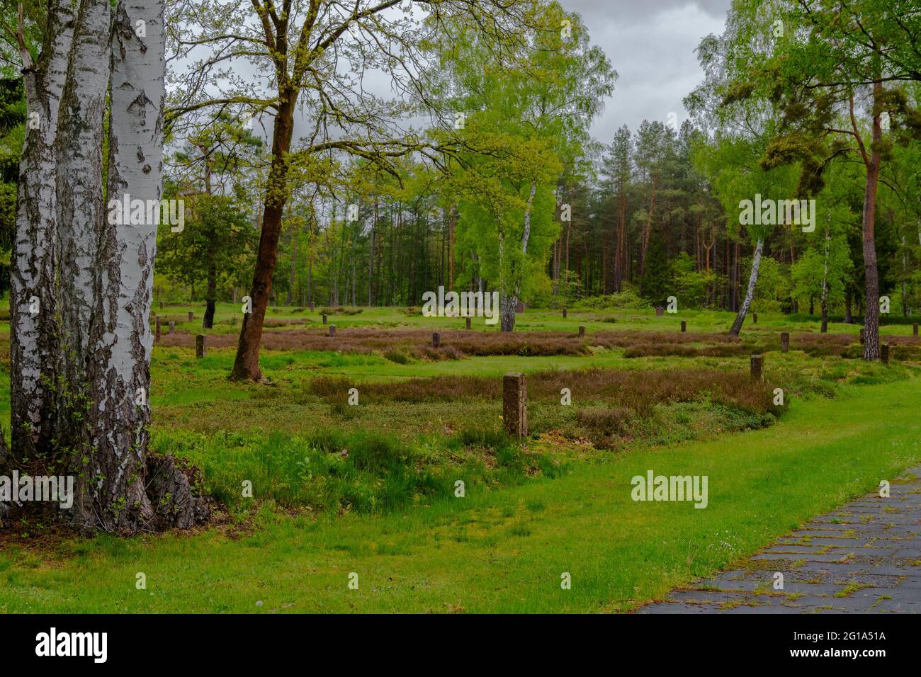 Soviet cemetery for prisoners from the concentration camp Stock Photo