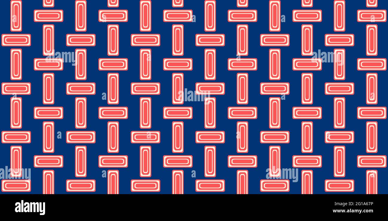 Seamless pattern with Geometric motifs in 3 colors Stock Photo - Alamy