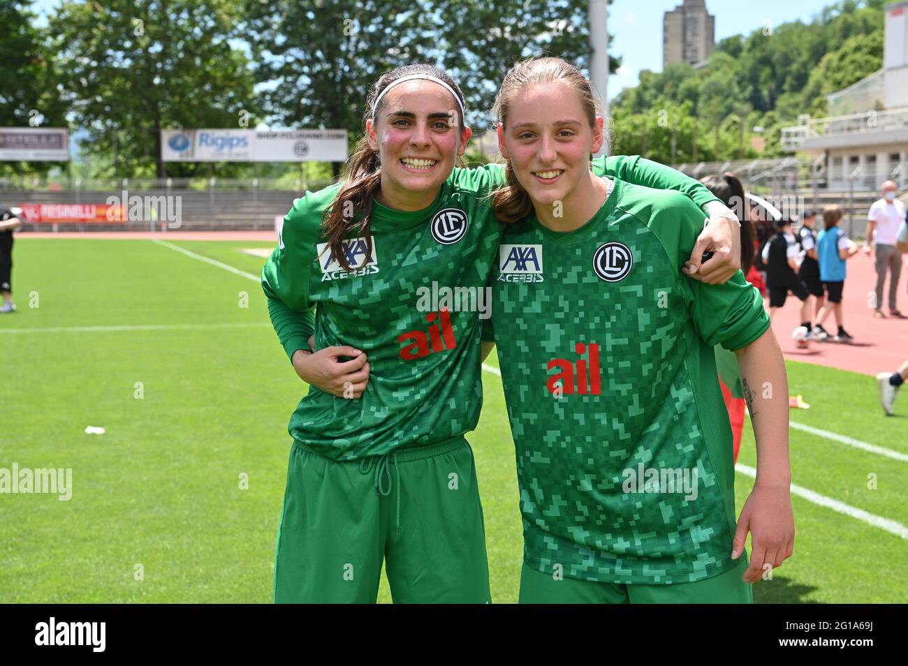 Lugano, Switzerland. 06th June, 2021. Chiara Cecotti (#13 FC Lugano) during  the playout Axa Womens Super League 2nd leg match between FC Lugano and  Thun Berner-Oberland at Cornaredo Stadium in Lugano, Switzerland