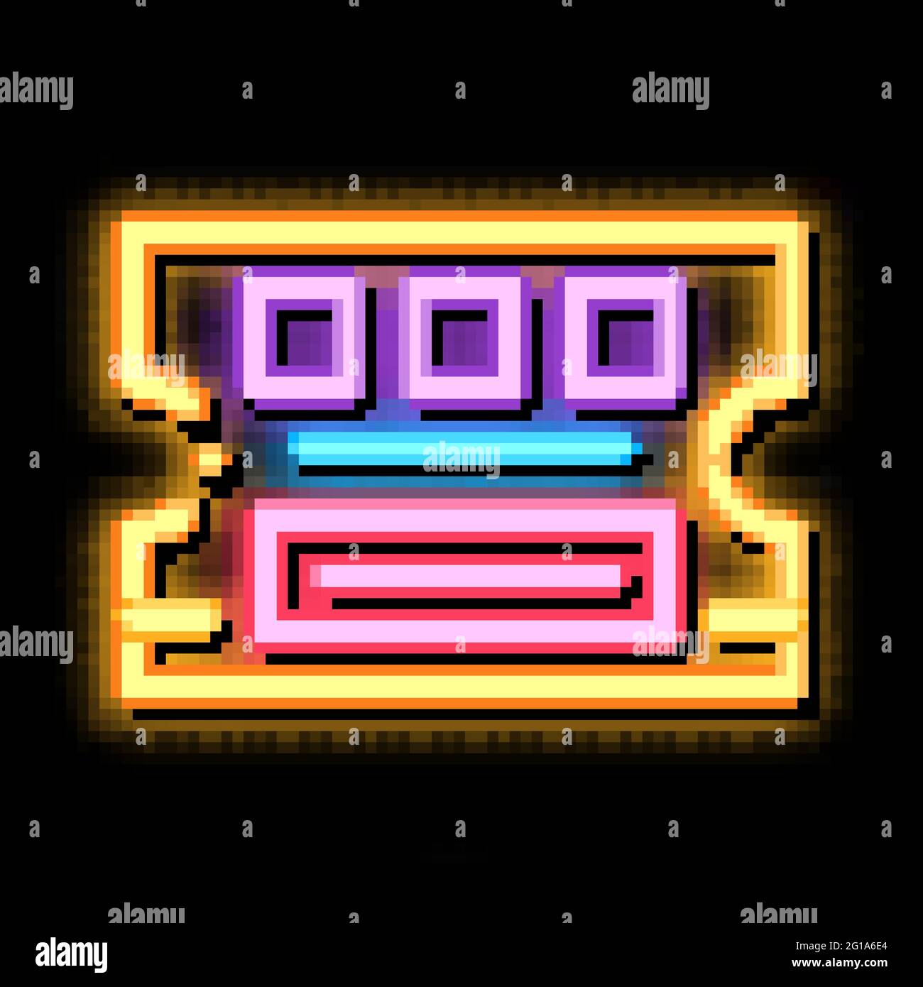 Lottery Ticket neon glow icon illustration Stock Vector
