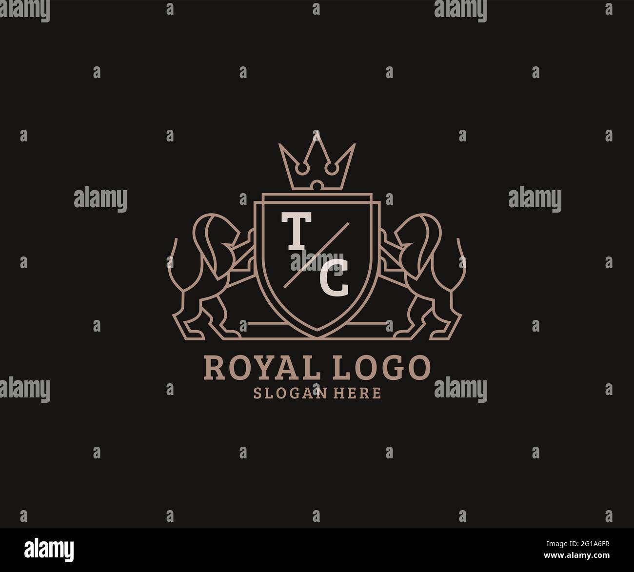 TC Letter Lion Royal Luxury Logo template in vector art for Restaurant ...