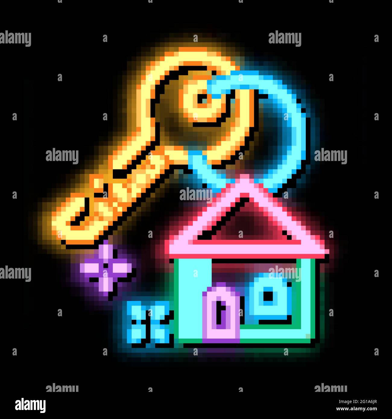 Winning House neon glow icon illustration Stock Vector Image & Art - Alamy