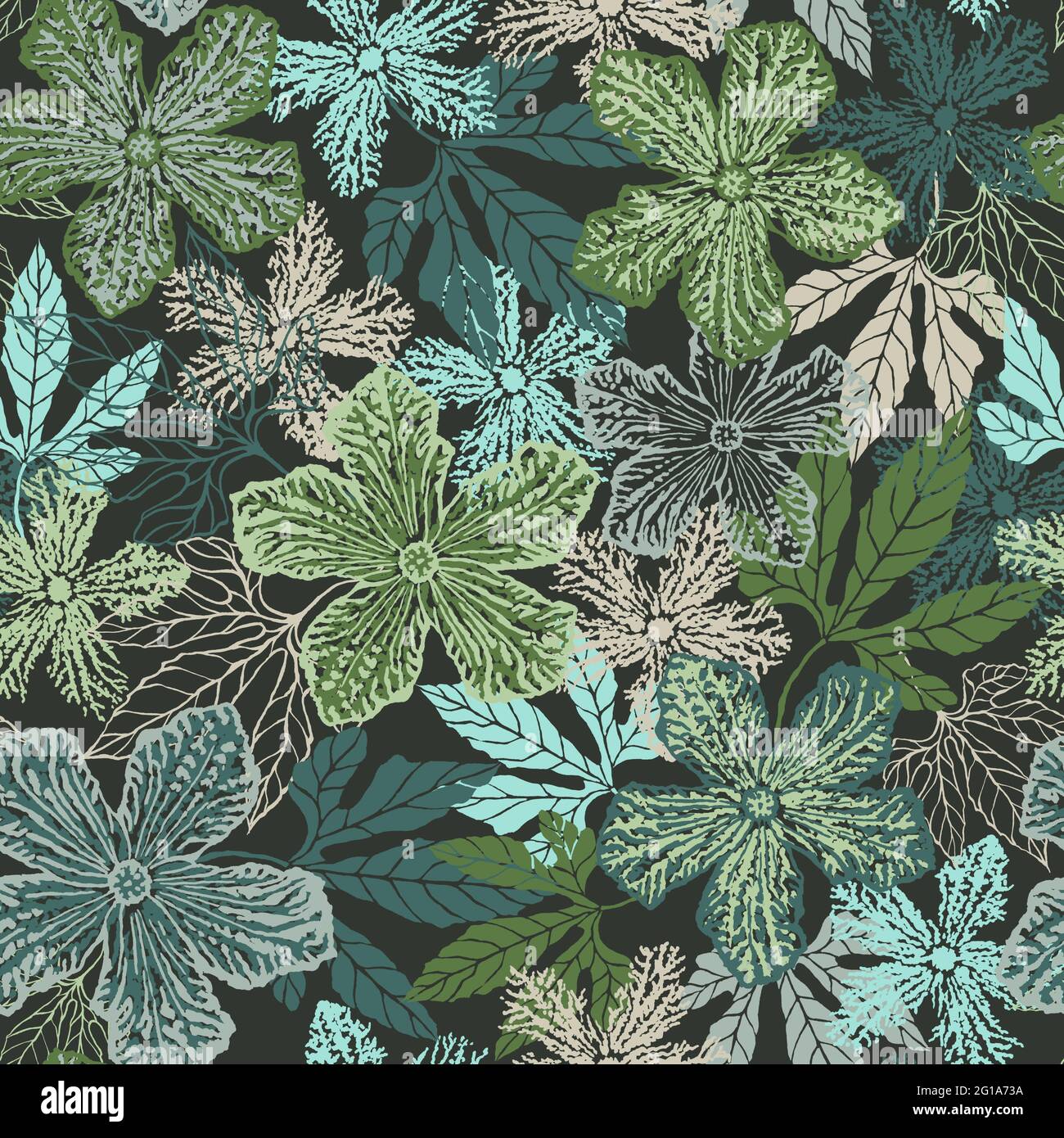Seamless background green flowers hi-res stock photography and images ...