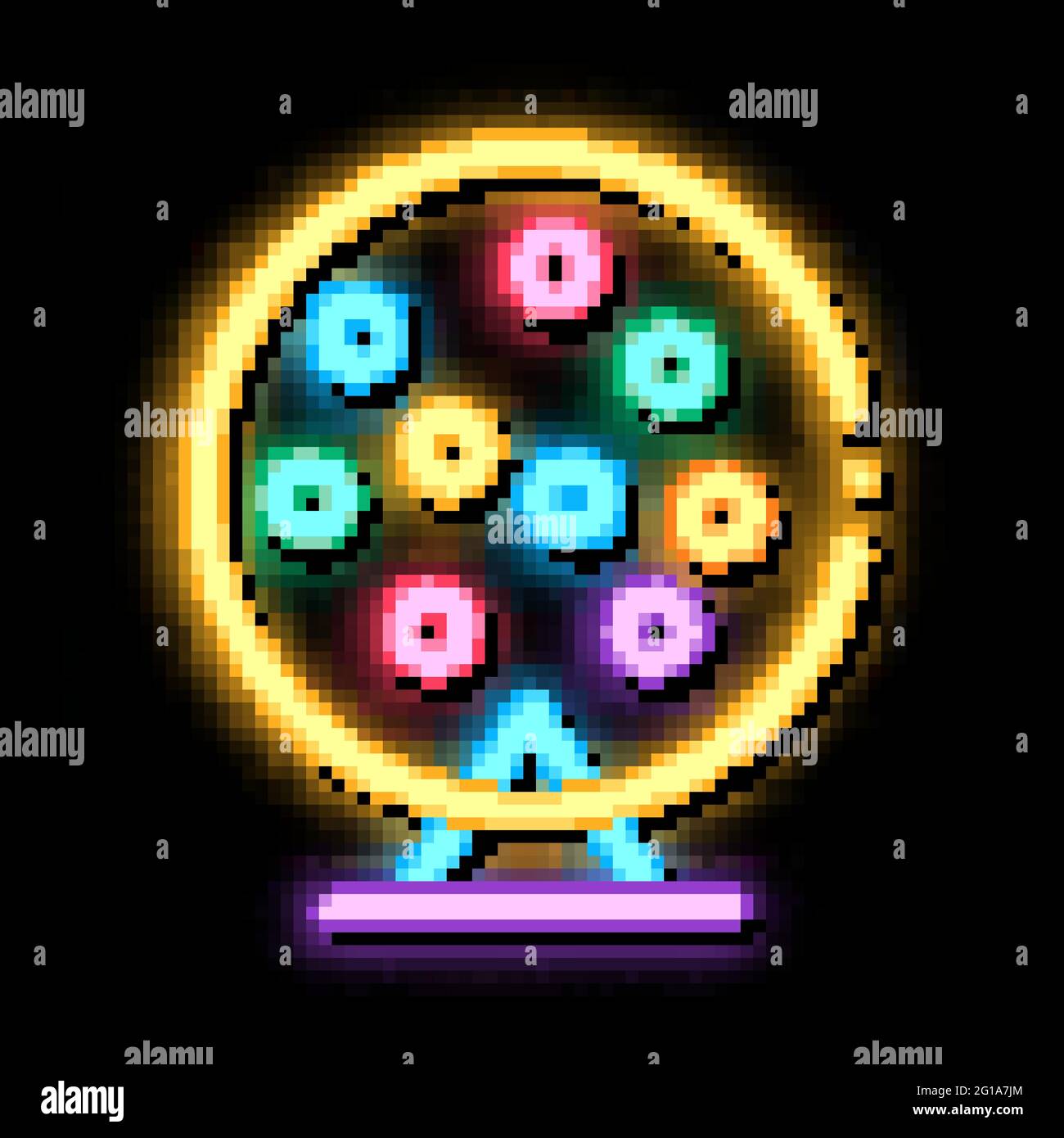 Lottery Drum neon glow icon illustration Stock Vector