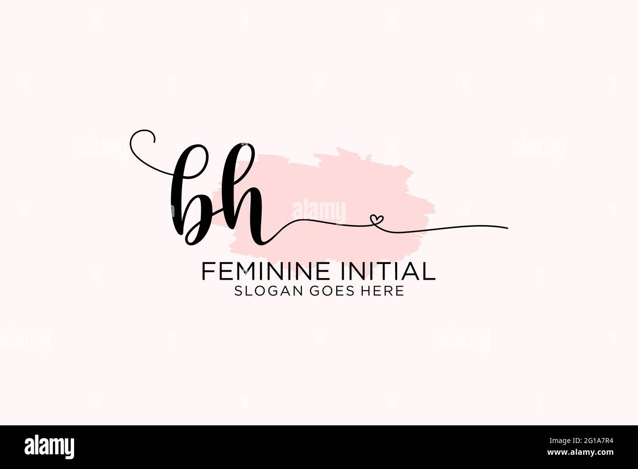 BH beauty monogram and elegant logo design handwriting logo of initial ...