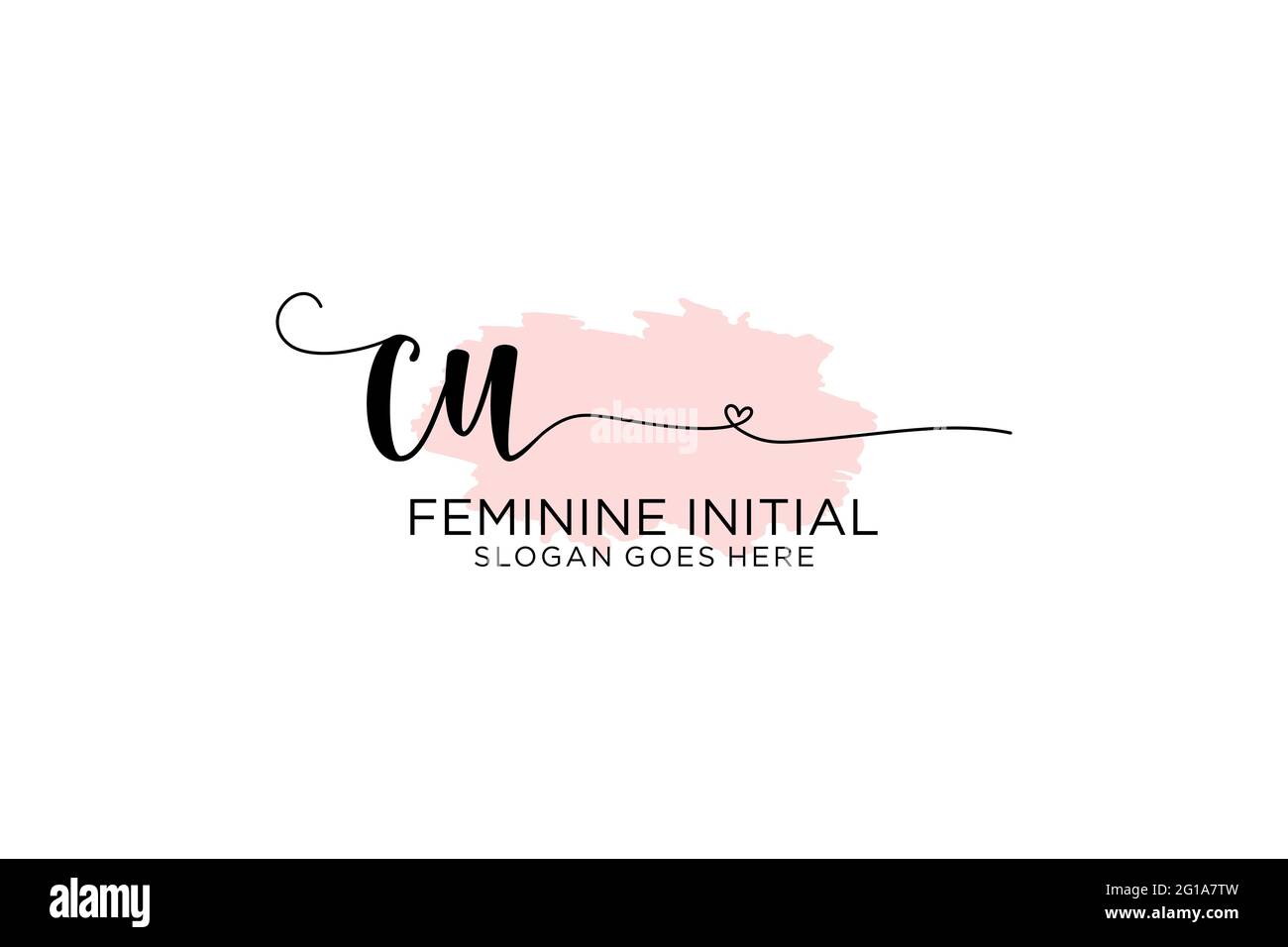 CU beauty monogram and elegant logo design handwriting logo of initial ...