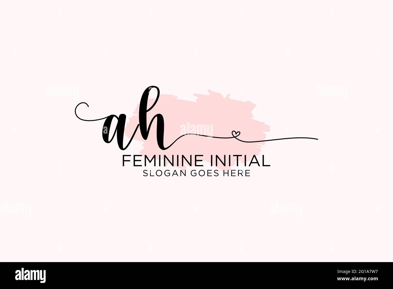 AH beauty monogram and elegant logo design handwriting logo of initial ...