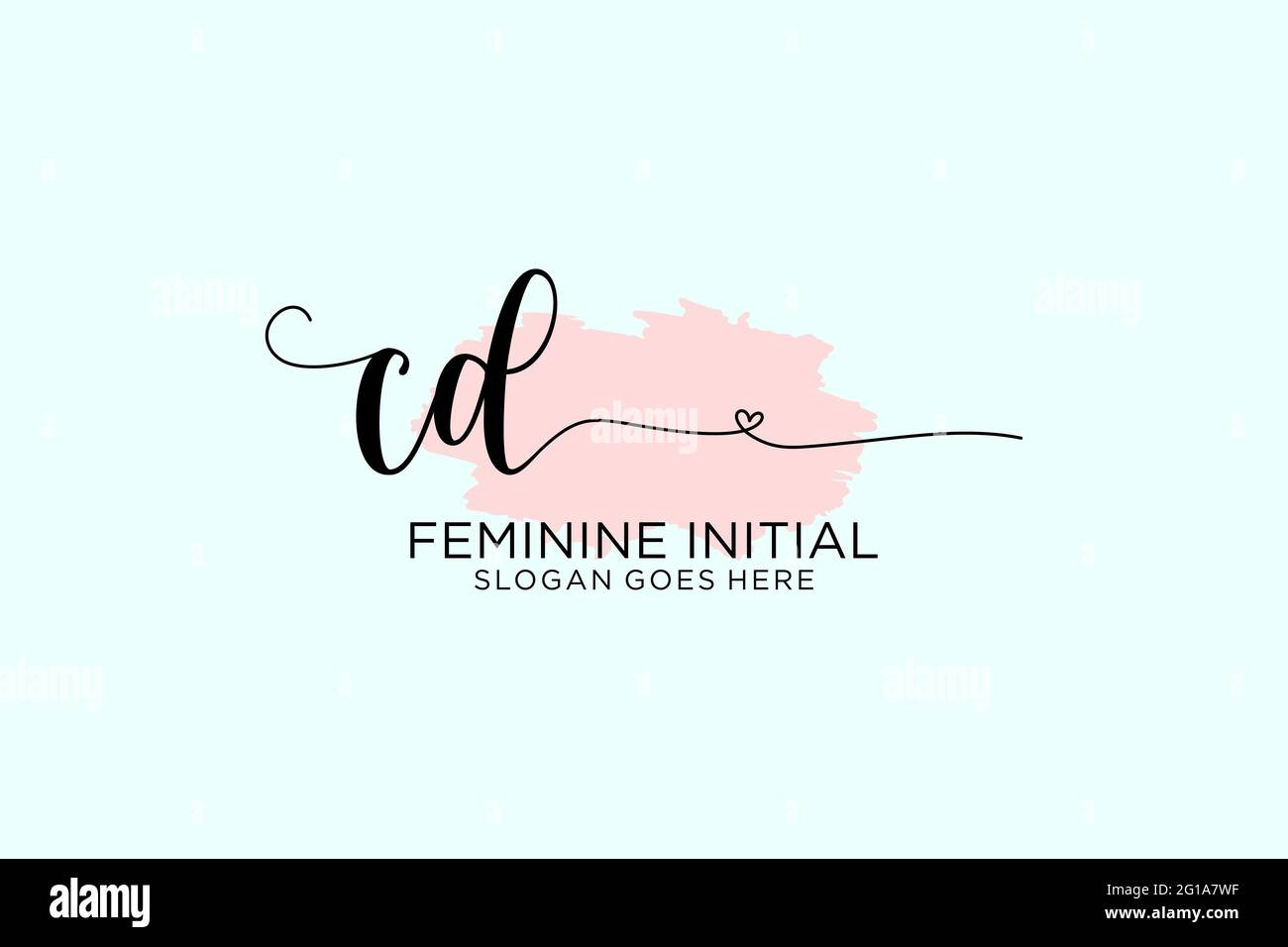 CD beauty monogram and elegant logo design handwriting logo of initial ...