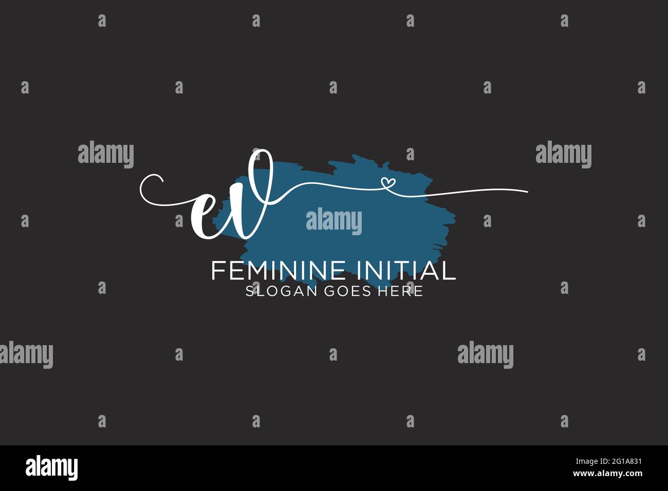 EV beauty monogram and elegant logo design handwriting logo of initial ...