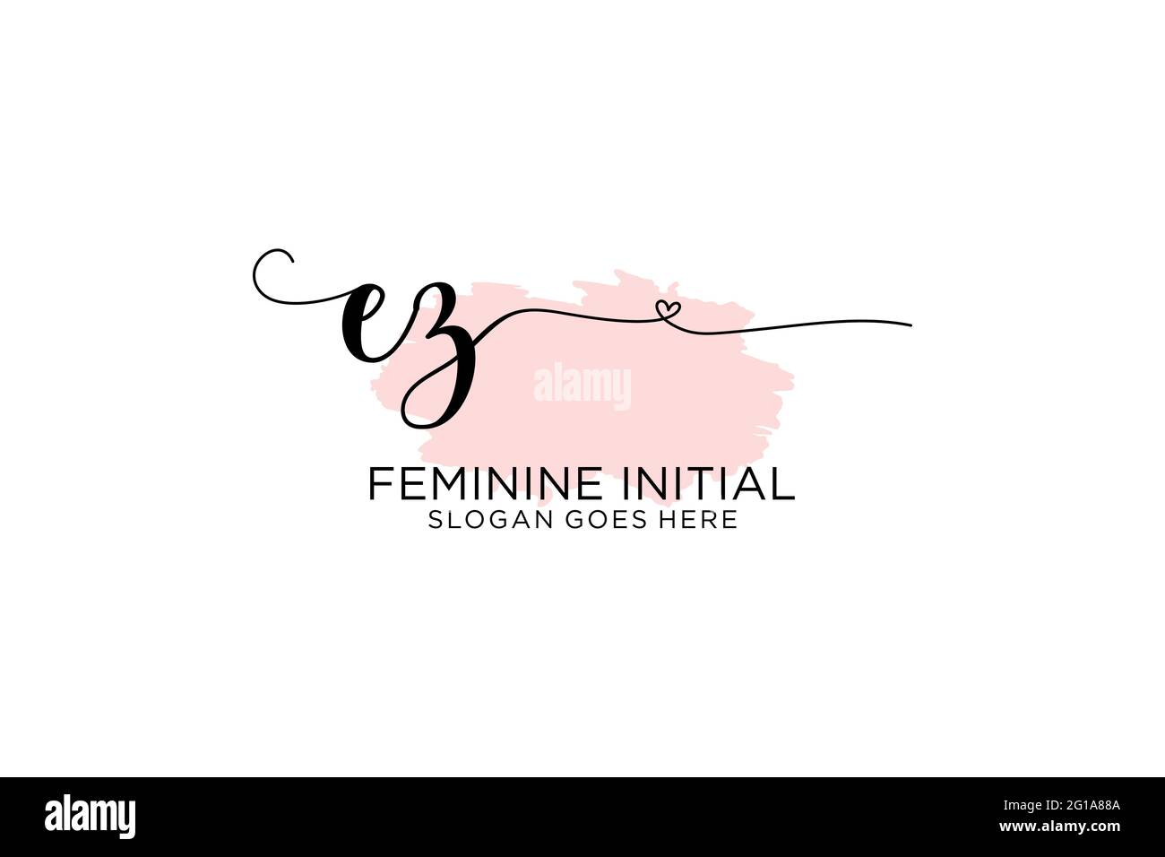 EZ beauty monogram and elegant logo design handwriting logo of initial ...